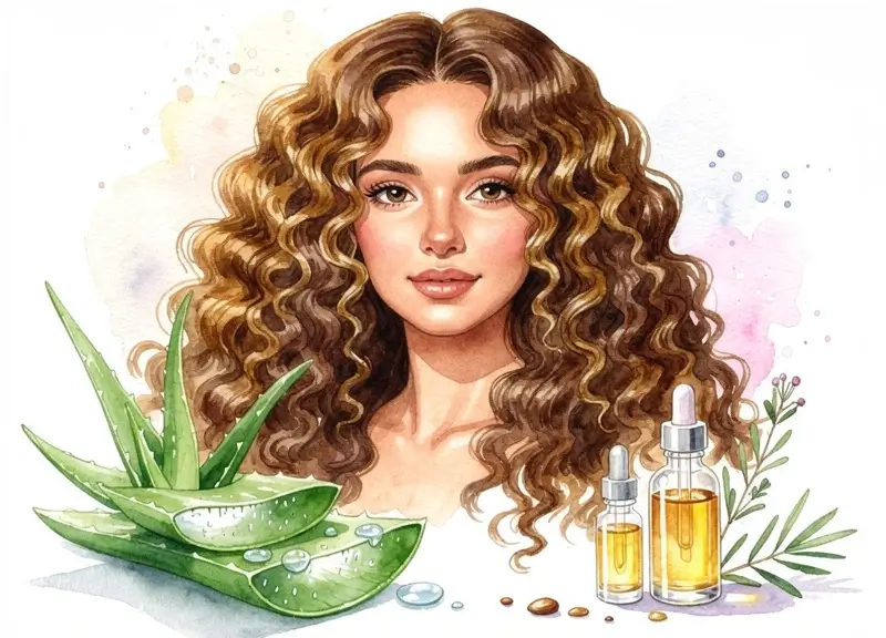 Femme aux cheveux bouclés naturels bien définis avec des boucles volumineuses et hydratées